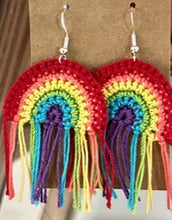 Load image into Gallery viewer, Crochet Rainbow Earrings
