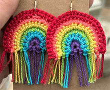 Load image into Gallery viewer, Crochet Rainbow Earrings
