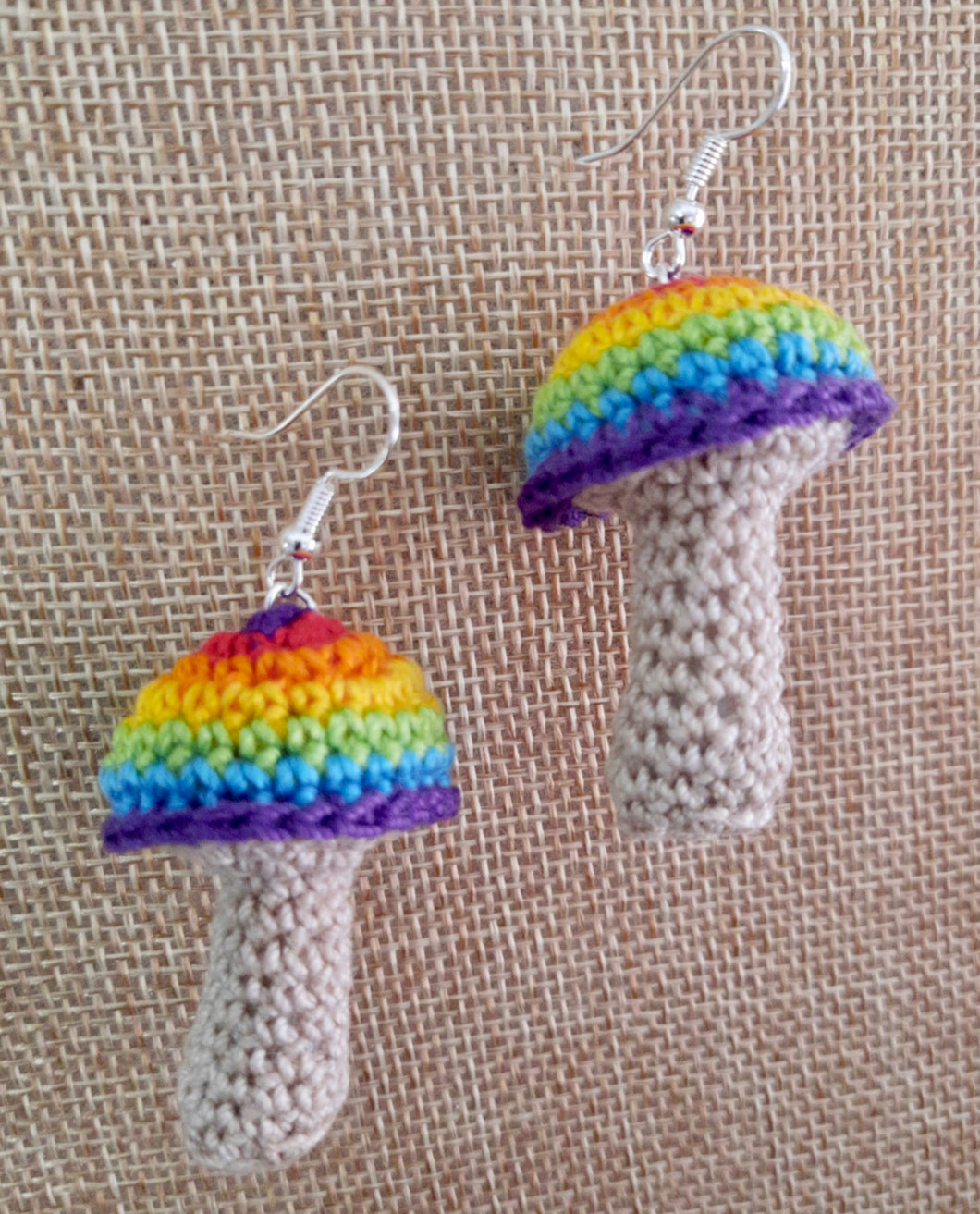 Crochet Mushroom Earrings