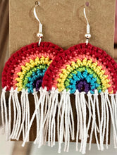 Load image into Gallery viewer, Crochet Rainbow Earrings
