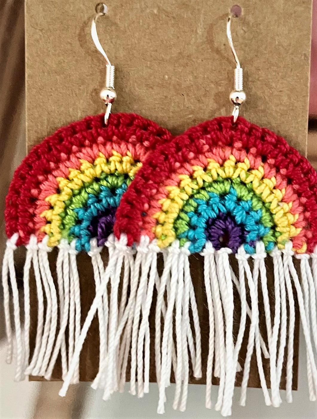 Crochet Rainbow Earrings